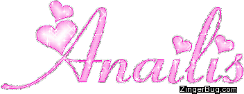 Click to get the codes for this image. Anailis Pink Glitter Name With Hearts, Girl Names Free Image Glitter Graphic for Facebook, Twitter or any blog.