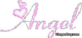 Click to get the codes for this image. Angel Pink Glitter Name With Hearts, Girl Names Free Image Glitter Graphic for Facebook, Twitter or any blog.