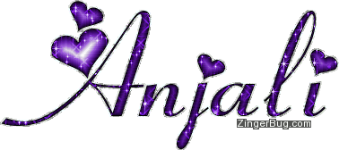 Click to get the codes for this image. Anjali Purple Glitter Name, Girl Names Free Image Glitter Graphic for Facebook, Twitter or any blog.