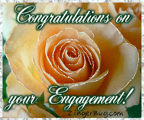 Congratulations On Your Engagement Peach Rose Glitter Graphic, Greeting ...