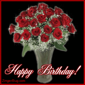 happy birthday red roses animation