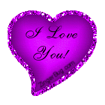 I Love You Purple Heart Glitter Graphic, Greeting, Comment, Meme or GIF