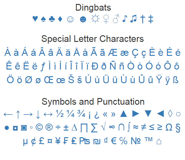 Special ASCII characters generator - get text dingbats, foreign language letters, symbols and more as ascii text