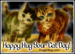 Click to get the codes for this image. Two-Standing-Kittens - Happy Hug Your Cat Day!, Hug Your Cat Day Free Image, Glitter Graphic, Greeting or Meme for Facebook, Twitter or any forum or blog.